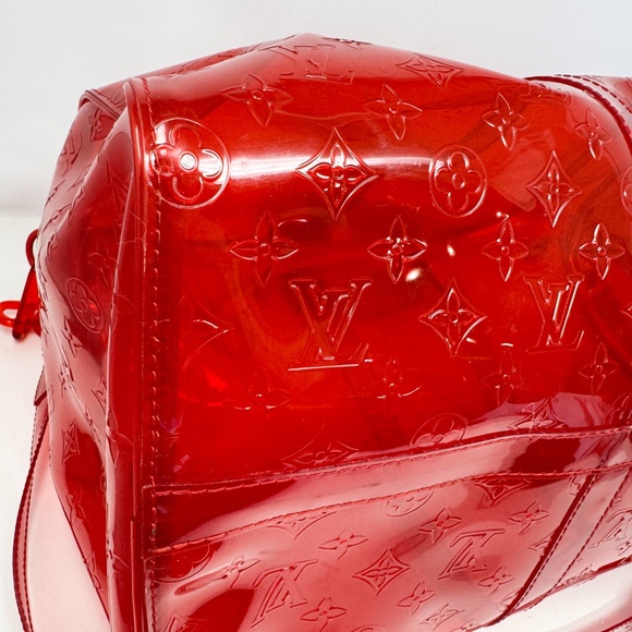 Louis Vuitton x Virgil Abloh Limited Edition Red Monogram PVC Keepall Bandouliér - Picture 12 of 14
